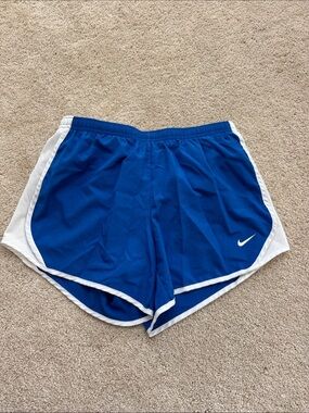 Nike Royal Blue Girls' Athletic Shorts with White Trim